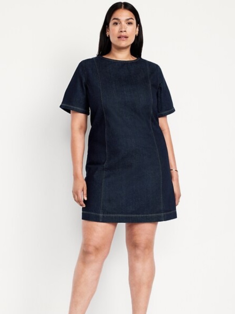 NWOT Old Navy Dark Denim Zip Back Cotton Mini Dress